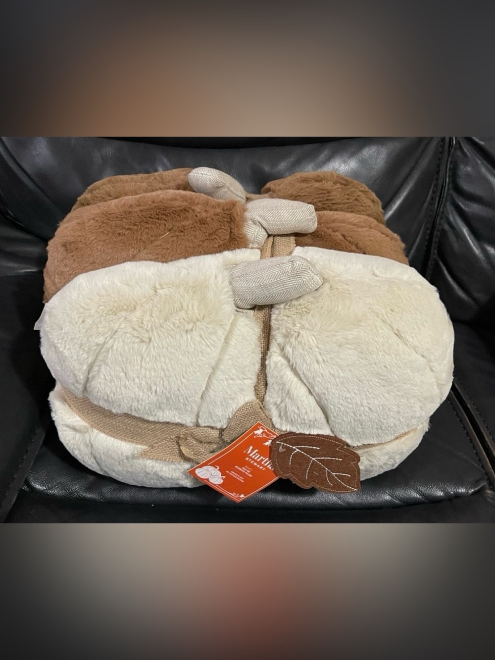 MARTHA STEWART Koda Shaped Pumpkin Pillows, Set of 3